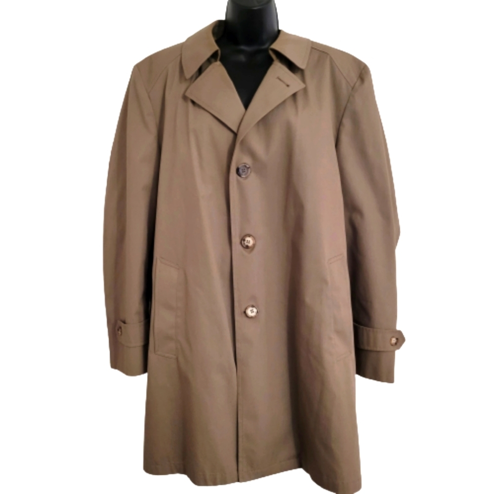 Westchester Classics Mens Trench Coat Removable Faux Fur Liner Size 42 reg